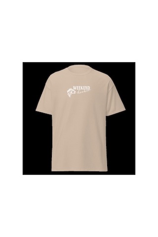 Wildstyle Weekend Forecast Fishing Balıkçılık Hafta Sonu Baskılı Unisex Bisiklet Yaka Pamuklu Tişört - Camel