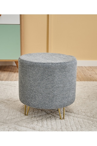 Favora Asmara Metal Ayaklı Puf - Gri Gri