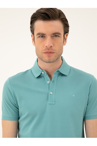 Mint Melanj Slim Fit Polo Yaka Merserize T-shirt Yeşil