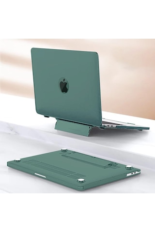 Apple Uyumlu MacBook Air 13.6" M2-m3 Çip 2022/2024 A2681 A3113 Standlı Şeffaf İz Bırakmayan Koruyucu Kapak