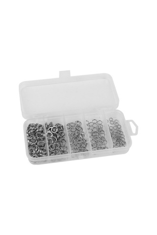 Novahub Paslanmaz Çelik 5 Model Balıkçı Pens Seti, 200 Adet Yedek Halka, Pratik Balıkçılık Ekipmanı