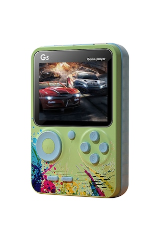 Vkemall G5 El Tipi Oyun Konsolu 3.0 İnç Renkli Ekran, 500 Eski Oyun İçerir, Av Bağlantısı Desteği, Yeşil-mavi Kolleksiyel Oyunlar İçin Taşınabilir
