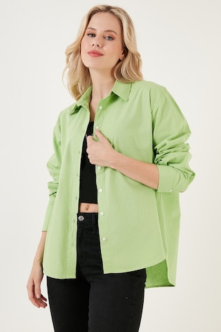 Lela Oversize % 100 Pamuk Poplin Bayan Gömlek Cf21S163867 Fistik Yeşil