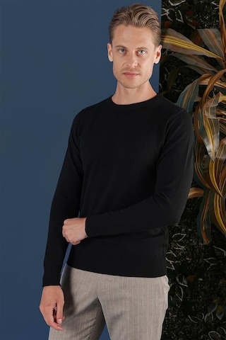 Efor Tr 858 Slim Fit Siyah Klasik Triko Siyah