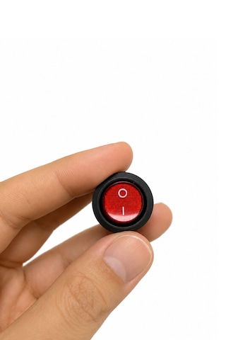 Yuvarlak Anahtar Işıklı Kırmızı 3 Pin 23 Mm 50 Adet Aç Kapa On-off Switch Buton 6a/250vac 10a/125/250vac