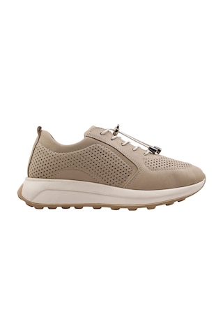 Albishoes Albini Kadın Hakiki Deri Delikli Detaylı Günlük Spor Ayakkabı Bej
