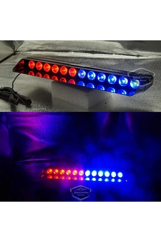 S12 Kumandalı Cam İçi Vantuzlu Polis Çakar Lamba İkaz Lambası 12 Ledli 14 Farklı Mod Kablosuz Kırmızı Mavi Çakmaklık Girişli 00 Şüscaroto Aksesuar
