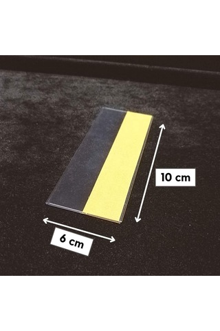 Cep Tipi Yapışkanlı Şeffaf Etiketlik 10x6cm U Tipi 50li Paket 50 Adet