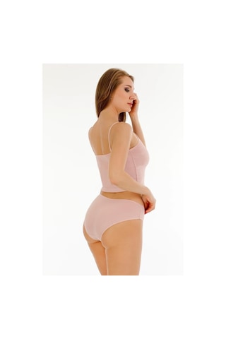 Sensu Kadın Fitilli Kumaş İp Askılı Büstiyer Bikini Külot Set - Bbt300 Somon SOMON