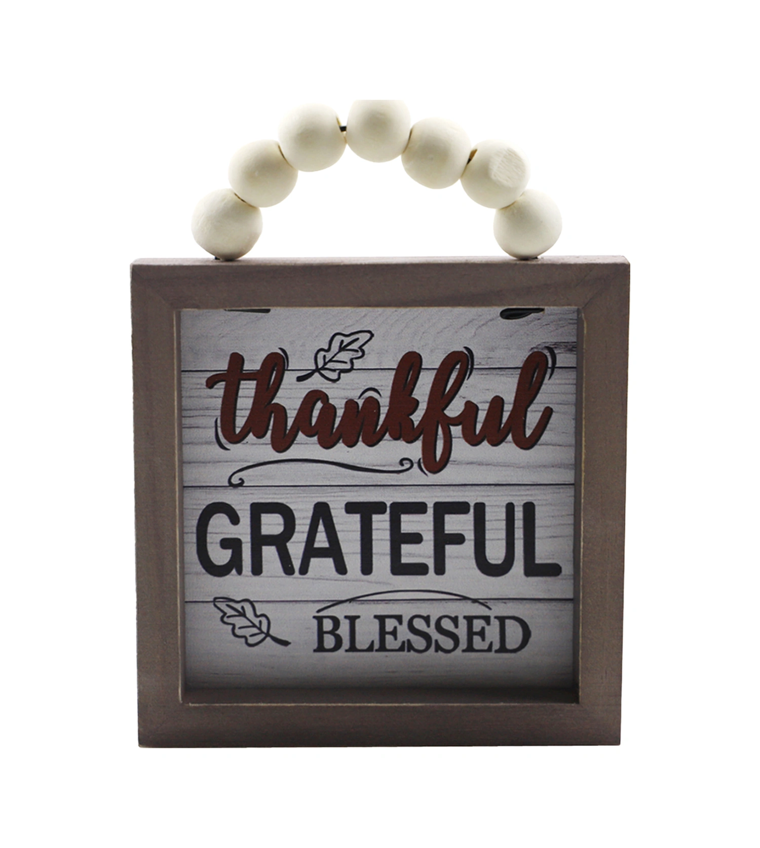 Folinda Teşekkür Günü Ahşap Asma Dekorasyonu - "thankful & Grateful & Blessed" Beyaz Boncuklu Dışarı/içeri Dekor, Duvar/kapı Süsleri, Sonbahar Partisi Atmosferi