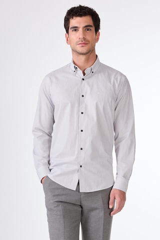 Siyah Kare Desen Regular Fit Uzun Kol Erkek Gömlek Siyah