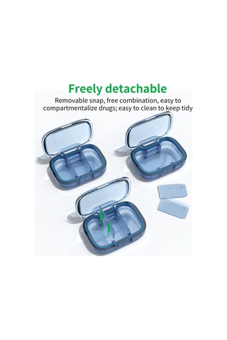 Likeable 2'li Paket 3 Bölmeli Küçük Hap Kutusu, Cep Cüzdanı Için Seyahat Hap Organizatörü-54