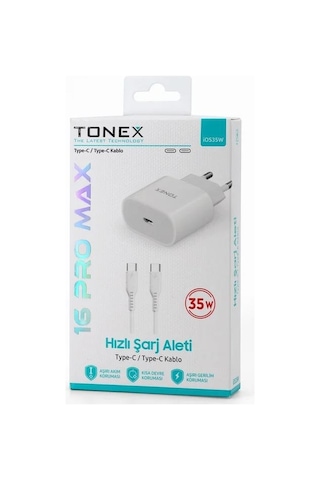 Tonex Apple Uyumlu iOS 35w Type-c To Type-c 35w 3.4a Yeni Nesil Şarj Aleti Seti