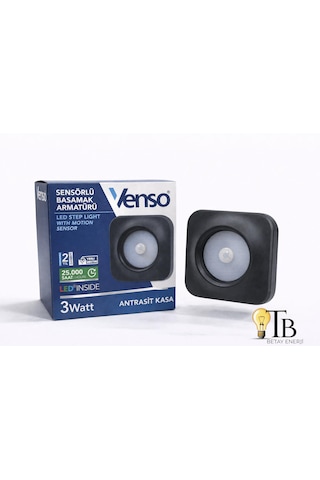 Venso Sensörlü Basamak Armatürü 3w 3000 K Antrasit