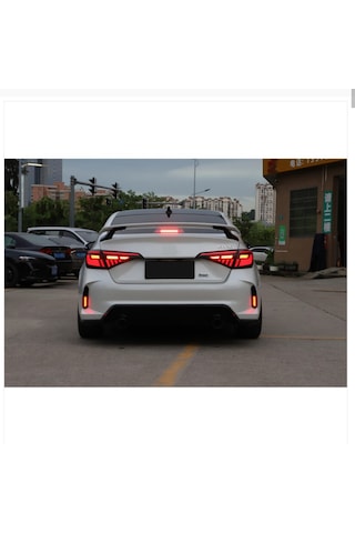 Civic Fe1 İçin Uyumlu Type-r Spoiler İnci Beyaz - Piano Black