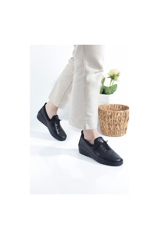 Meyoushoes Lastikli Yüksek Tabananne Ayakkabı Siyah 38