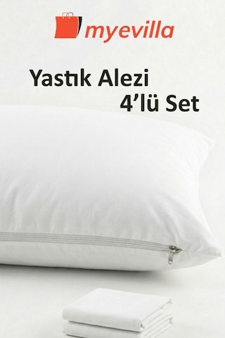 Sıvı Geçirmez Yastık Alezi 50x70 Cm Su Geçirmez Yastık Koruyucu 2 Paket 4 Adet Beyaz