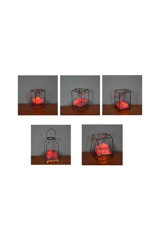 Sones Taklit Kömür Alev Lambası Led Dövme Demir Tatil Dekorasyonu, Özellikler: Kömür E