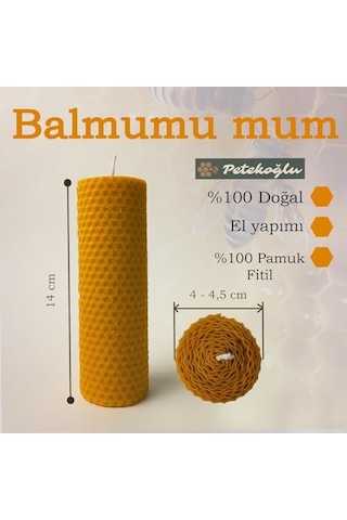 Petekoğlu Balmumu Mum Dekoratif Hediye Kutusu 4 Lü Set Doğal Petek Beeswax Candle Bal Kabağı Krem Yeşil Çiçekli Enerji Sınıfı A 000 Açık Krem