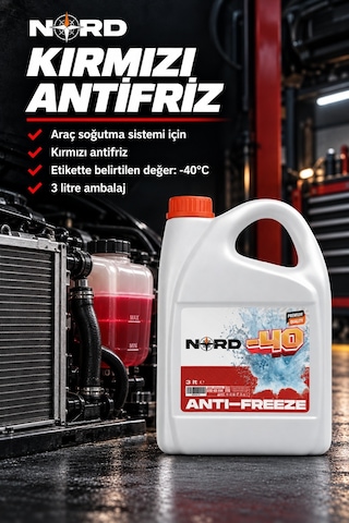 Nord Premium Quality Kırmızı Antifriz -40 C 3 L