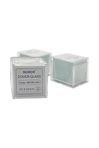 Borox Lamel Mikroskop Slayt İçin Cover Glass 20x20 MM 100'lü