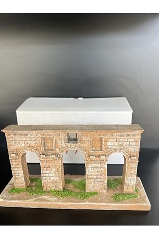 Patara Antik Kent El Yapımı Dekoratif Minyatür, Antik Taş Duvar Tasarımı, Yeşil Bitkili, Biblo Koleksiyon Parçası 06198084