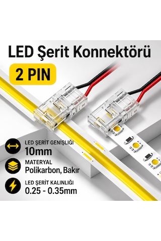 10mm Cob+smd Şerit+şerit T-l Bağlantı Konnektörü 5 Adet