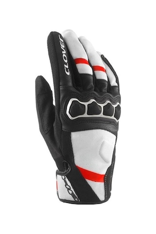 Clover Airtouch-2 Korumalı Motosiklet Eldiveni Beyaz - Kırmızı