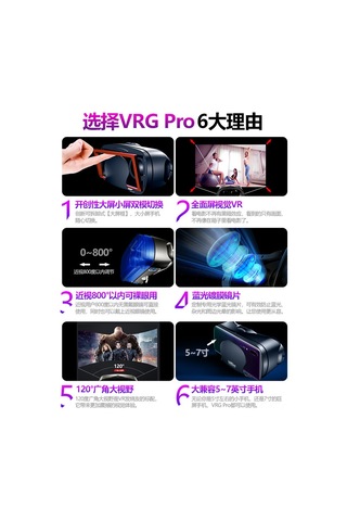 Padalink Vrg Pro Siyah 3d Sanal Gerçeklik Gözlüğü - Akıllı Telefon Uyumlu, Mavi Işık Engelleyici, Dayanıklı Ve Hafif Kutuphane