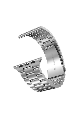Apple Uyumlu Watch Seri 10 / 11 46mm Uyumlu Paslanmaz Çelik Akıllı Saat Kordonu - Ayarlanabilir Metal Toka