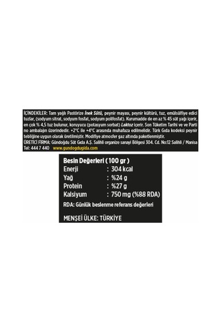 Gündoğdu Rende Peynir 1 KG