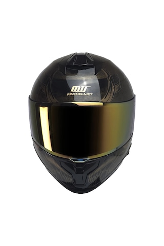 Mts X340 Coldy Gold Fullface Gold Camlı Motosiklet Kaskı Gold Siyah