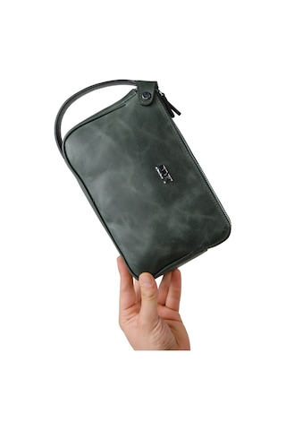 Mft Leather Hakiki Deri Unisex El Çantası Moon Bag 4381 Tiguan Haki