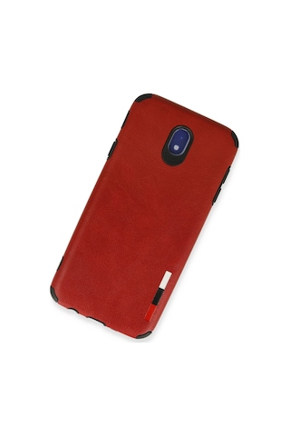 Newface Samsung Galaxy Uyumlu J7 Pro / J730 Kılıf Loop Deri Silikon Semeglbl - 76 - Kırmızı