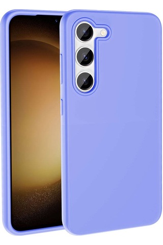 Samsung Galaxy Uyumlu S23 Kılıf M-safe Şarj Özellikli Sıvı Teknolojili Silinebilir Sert Zore Kivi Kapak Lila