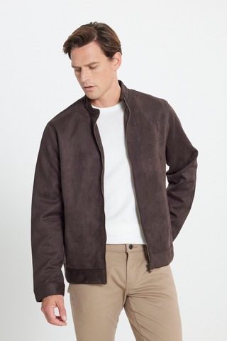 Ac&Co / Altınyıldız Classics Erkek Kahverengı Standart Fit Normal Kesim Dik Yaka Mont Kahverengi