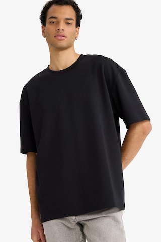 Defacto Oversize Geniş Kalıp Bisiklet Yaka Kısa Kollu Basic Düz Ağır Kumaş Tişört X3926az26spbk81 Siyah-bk81