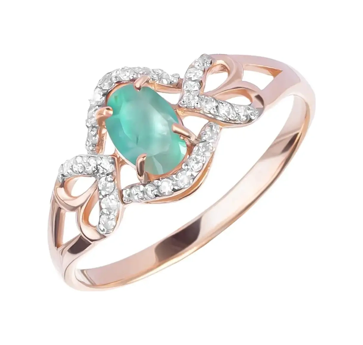 Pavlova Jewelry Doğal Zümrüt Ve Zirkon Taşlı Gümüş Yüzük 69037761 Yeşil