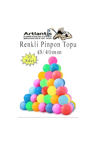 Renkli Pinpon Topu 30 Adet Masa Tenis Topu Evcil Hayvan Kedi Oyuncağı Okul Sınıf Etkinlik Deney Topu