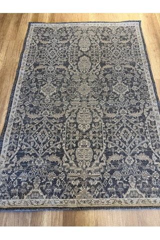 Luxess Halı Alpaca 1190 Antrasit Eskitme Desenli Makine Halısı Antrasit Gri