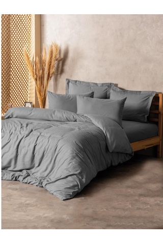 Cotton Box Plain Çift Kişilik Nevresim Takımı Gri