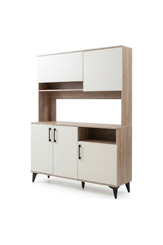 Kobos Kahve Köşesi Çok Amaçlı Mutfak Dolabı 150cm Sp02348 Bej