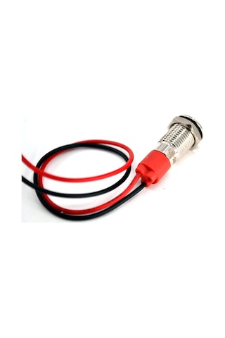 Kablolu 8mm Mini Metal Kırmızı Göz Lamba Led 12v 24v