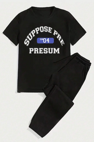 Unisex Suppose 2'li Eşofman Takımı - Siyah