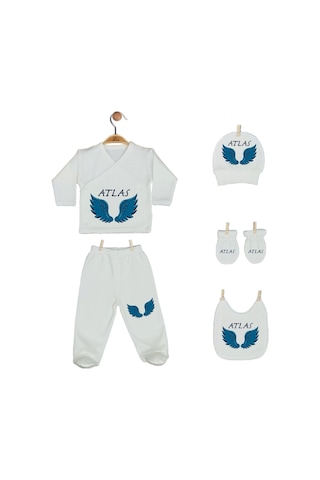 Pia Baby Gl 2204 İsme Özel Yastık Zıbın Set Mavi