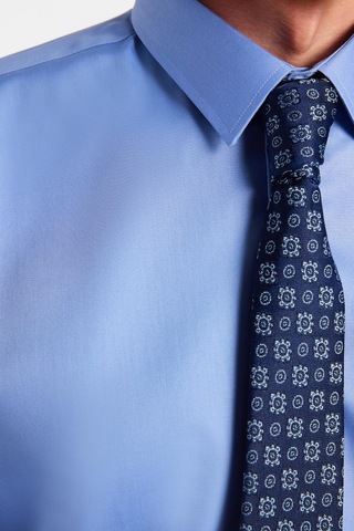 Erkek Slim Fit Non-ıron Pamuklu Doğa Dostu Ekoteks Belgeli Ütü Gerektirmez Mavi Gömlek-32994 Mavi