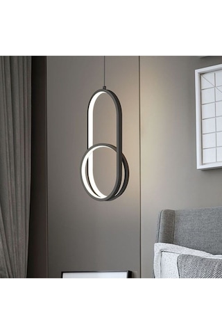 Kolye / Sarkıt Avize / 50x20 Cm / Antrasit Gövde / 3 Renk Işık Antrasit