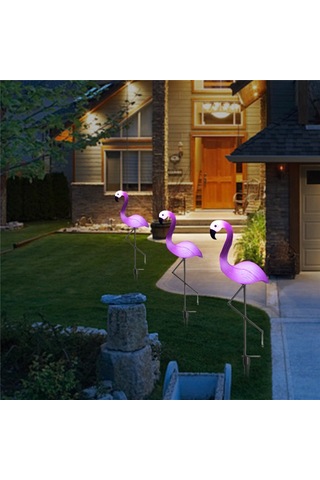 Sones 3'ü 1 Arada Su Geçirmez Güneş Enerjili Flamingo Çim Lambası Led Bahçe Yolu Peyzaj Işıkları Gece Lambası