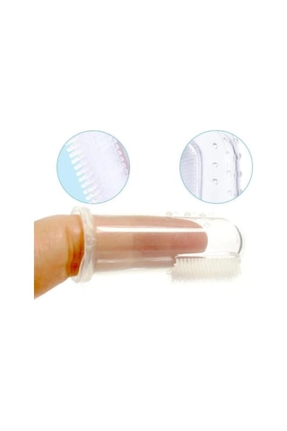 Mucit Home Pembe Kız Bebek Çocuk Silikon Parmak Diş Kaşıyıcı Dil Temizleyici Diş Fırçası