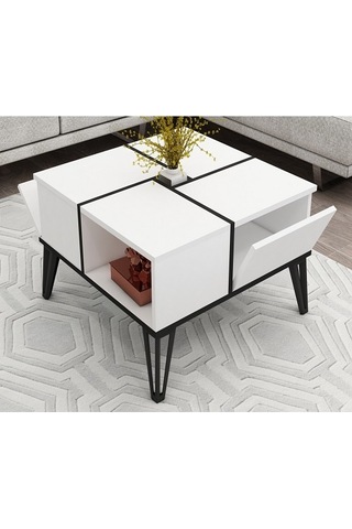 Orta Sehpa Nova Beyaz Siyah